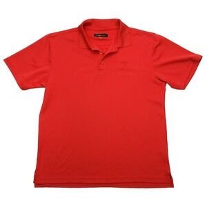 Loudmouth Polo Shirt Men M Red Short Sleeve Button‎ Performance Golf Logo